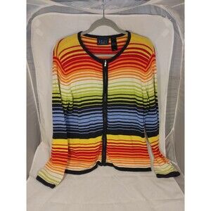 Crazy Horse Sweater Women’s Large Multicolor Zip Up